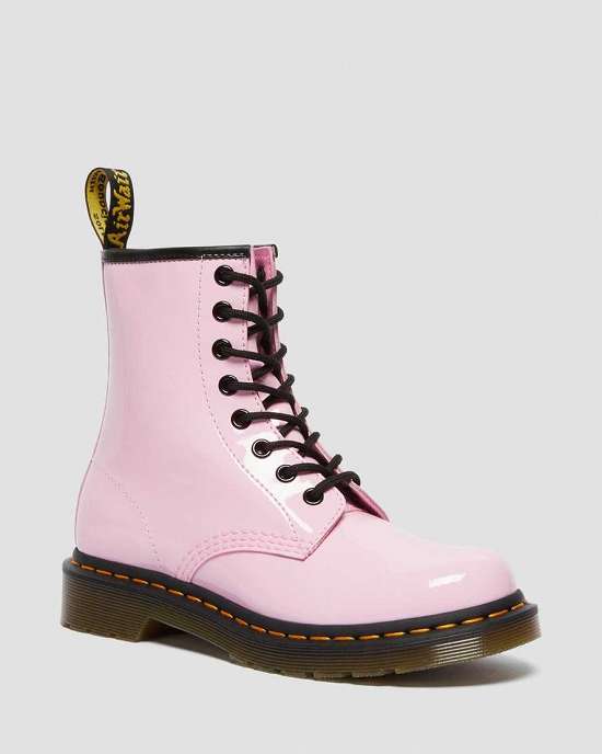 Botas De Charol Dr. Martens 1460 Mujer Rosas MX-18734